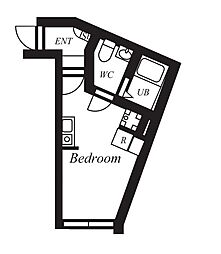 プラチナフォルム東十条II 2階ワンルームの間取り