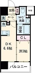 東京メトロ銀座線 浅草駅 徒歩8分の賃貸マンション 7階1DKの間取り