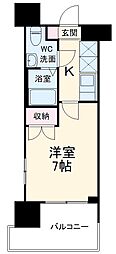 パークキューブ北松戸 1Kの間取図画像
