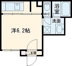 グリーンヒル不動前 ワンルームの間取図画像