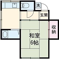 JR京浜東北・根岸線 蒲田駅 徒歩19分の賃貸アパート 2階1DKの間取り