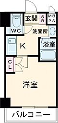 カテリーナ千駄木 1Kの間取図画像