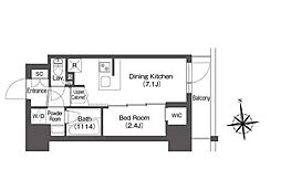 東京メトロ南北線 王子駅 徒歩3分の賃貸マンション 4階1DKの間取り