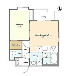 JR京浜東北・根岸線 蒲田駅 徒歩21分の賃貸マンション 4階1LDKの間取り