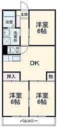 笛木第二マンション 3LDKの間取図画像