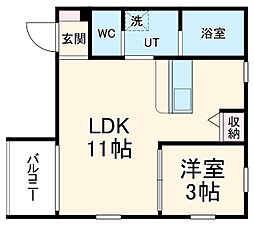 Ｓａｇｉｔｔａｒｉｕｓ（サジタリウス） 3階1LDKの間取り