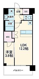 スプランディッド弁天町 1LDKの間取図画像