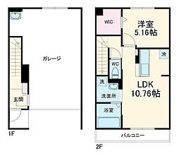 シャルールH 1LDKの間取図画像