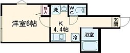 グランステージ西永福 1階1Kの間取り