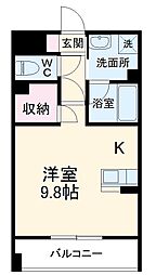 ジェネパレス本町 1階ワンルームの間取り