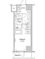 ザ・パークハビオ中野富士見町ガーデン 1Kの間取図画像