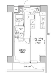 ザ・パークハビオ中野富士見町ガーデン 14階1LDKの間取り