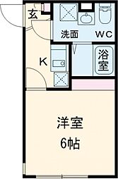 レピュア蓮根レジデンスEAST 1階1Kの間取り