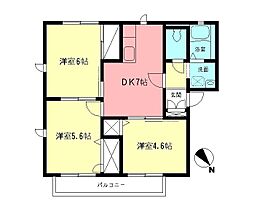 JR御殿場線 下曽我駅 バス15分 高田下車 徒歩8分の賃貸アパート 2階3DKの間取り