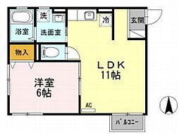 JR横浜線 橋本駅 バス6分 相原台下車 徒歩4分の賃貸アパート 2階1LDKの間取り