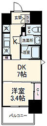 名鉄名古屋本線 山王駅 徒歩7分の賃貸マンション 12階1DKの間取り
