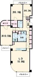 パレ駒場 2階3LDKの間取り