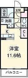 Ｌａｐｉｓ2 1階1Kの間取り
