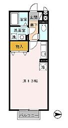 つくばエクスプレス 柏の葉キャンパス駅 徒歩8分の賃貸アパート 2階1Kの間取り