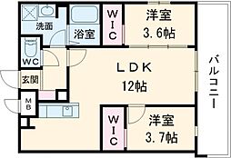 リアンルシール姪浜 2LDKの間取図画像