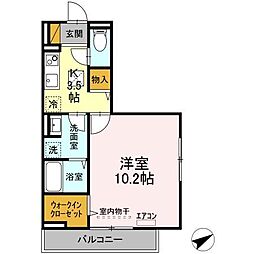 アルジャン 1階1Kの間取り