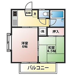 京急本線 八丁畷駅 徒歩10分の賃貸アパート 2階2Kの間取り