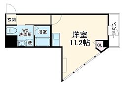 グラート梅田 3階ワンルームの間取り