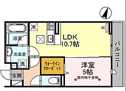 プランドール（富士見） 3階1LDKの間取り