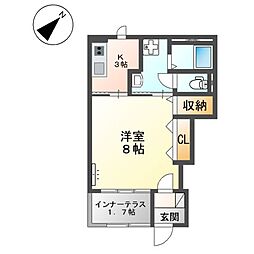 アトレ 1Kの間取図画像
