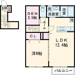 西武新宿線 上石神井駅 徒歩11分の賃貸アパート 2階1SLDKの間取り