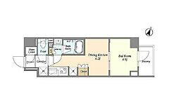 ウェルスクエア雪谷大塚レジデンス 5階1DKの間取り