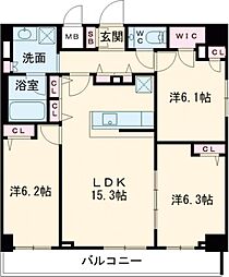 Alivis一之江 8階3LDKの間取り