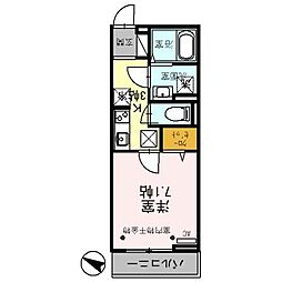 Ｓｐａｚｉｏ 1階1Kの間取り