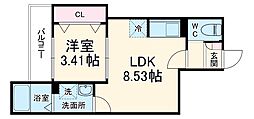 ＡＪＡ京成大久保 3階1LDKの間取り