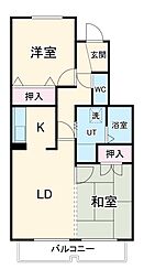 ＰＣＭ　ＷＡＵＷＡＵ’99 3階2LDKの間取り