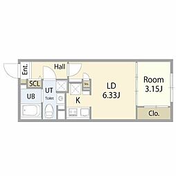 名古屋市営東山線 今池駅 徒歩7分の賃貸マンション 4階1LDKの間取り