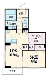 JR南武線 武蔵新城駅 徒歩26分の賃貸アパート 1階1SLDKの間取り