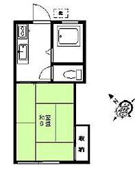 東急田園都市線 池尻大橋駅 徒歩6分の賃貸アパート 1階1Kの間取り