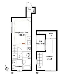 キングハウス吉祥寺Ａ棟 1階1LDKの間取り