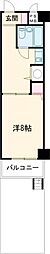 ライオンズガーデン池田山 1階1Kの間取り