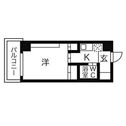 名古屋市営鶴舞線 大須観音駅 徒歩10分の賃貸マンション 10階1Kの間取り