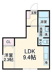 エールグラン 2階1LDKの間取り