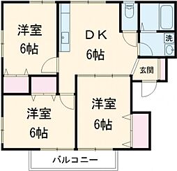 サンルアナ 2階3DKの間取り