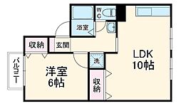 JR東海道本線 穂積駅 徒歩21分の賃貸アパート 1階1LDKの間取り