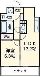 アルトカッシーナ 2階1LDKの間取り