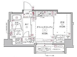クレイシアＩＤＺ王子アーバンヒルズ 3階1DKの間取り