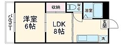 JR東海道本線 西岐阜駅 徒歩11分の賃貸マンション 4階1LDKの間取り