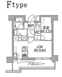 レスピール蓮根 4階1LDKの間取り