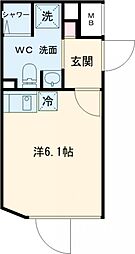 アトリオフラッツ野方 2階ワンルームの間取り