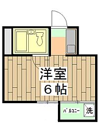 第28長栄四条ＳＫハイツ 2階ワンルームの間取り
